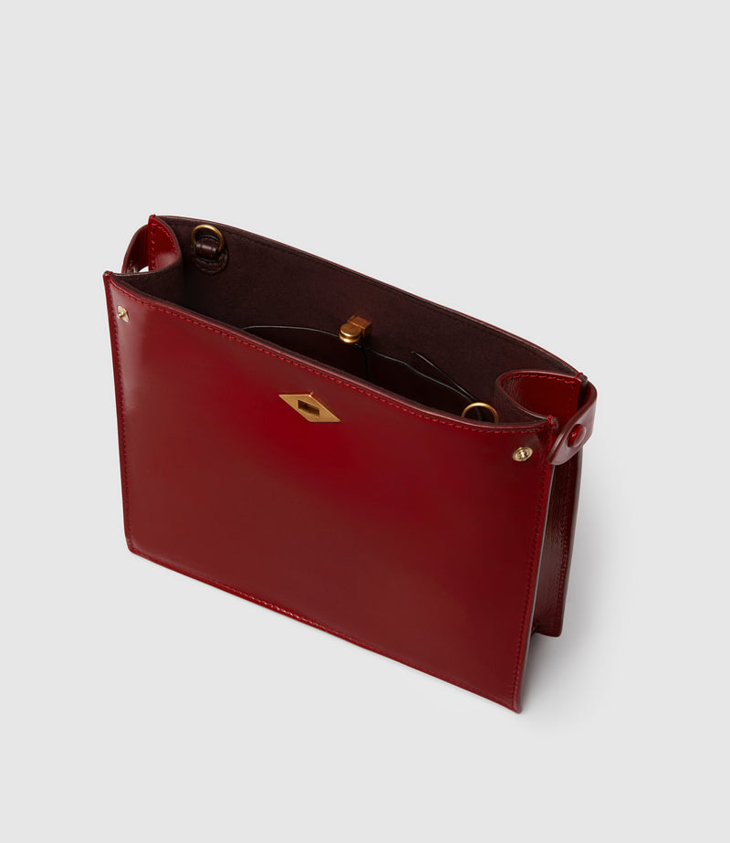 Stowaway Crossbody Glossy Calfskin Classic Red