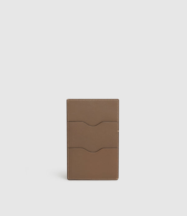 Thin Travel Wallet Smooth Calfskin Taupe